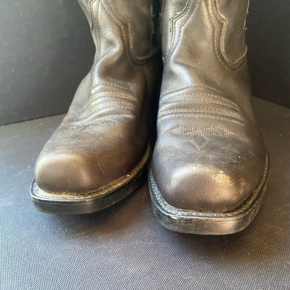 Durango Black Western Leather Boots Y2K 90s Style Festival Boho Casual - Picture 4 of 8